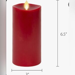 Luminara 3” x 6.5” Unscemted Red Pillar.